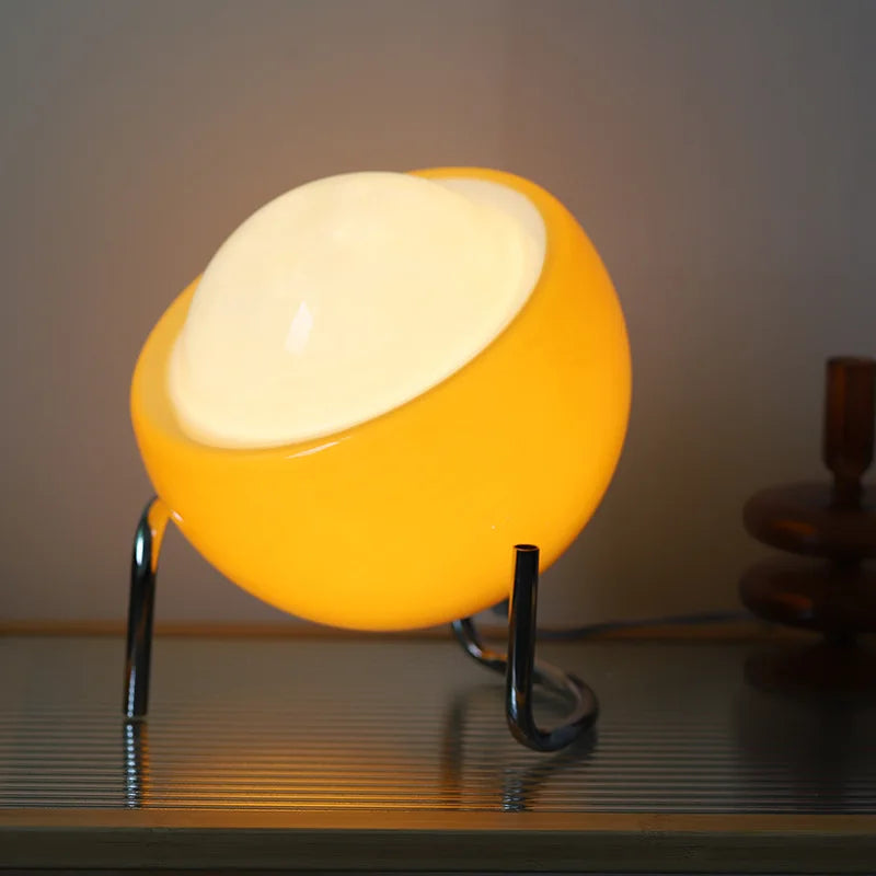 Orange Retro Glass Table Lamp