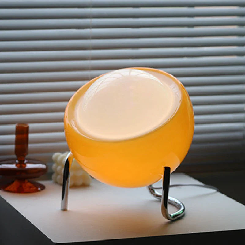 Orange Retro Glass Table Lamp