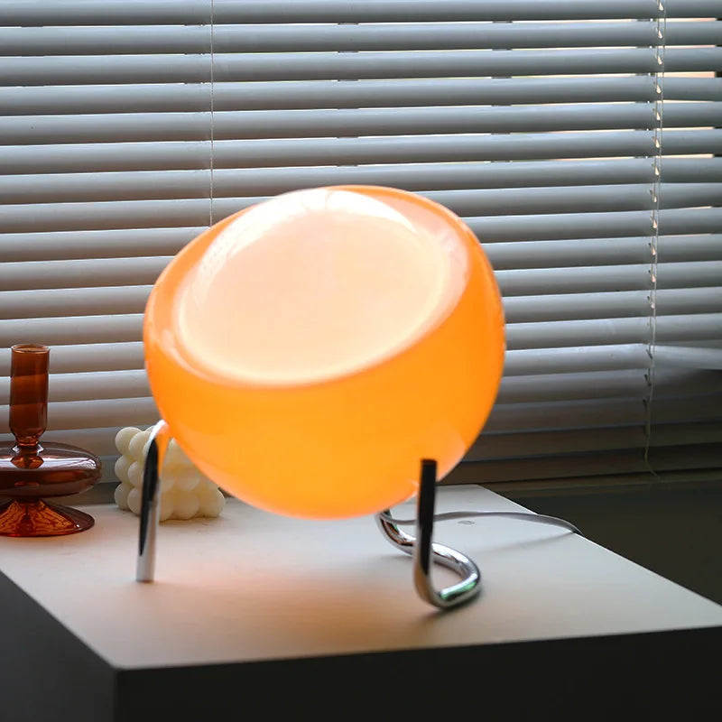 Orange Retro Glass Table Lamp