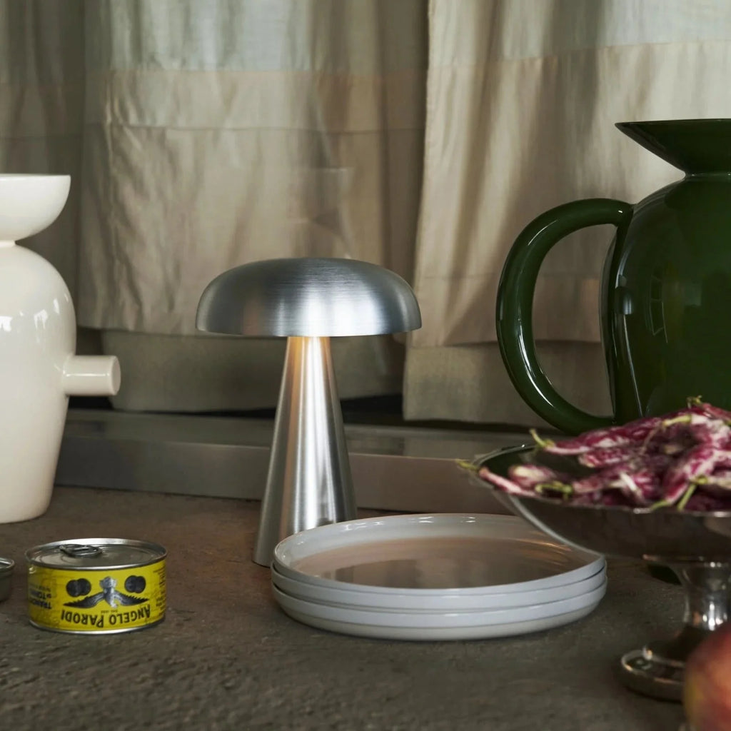 Vexpera Inox Rechargeable Mushroom Table Lamp