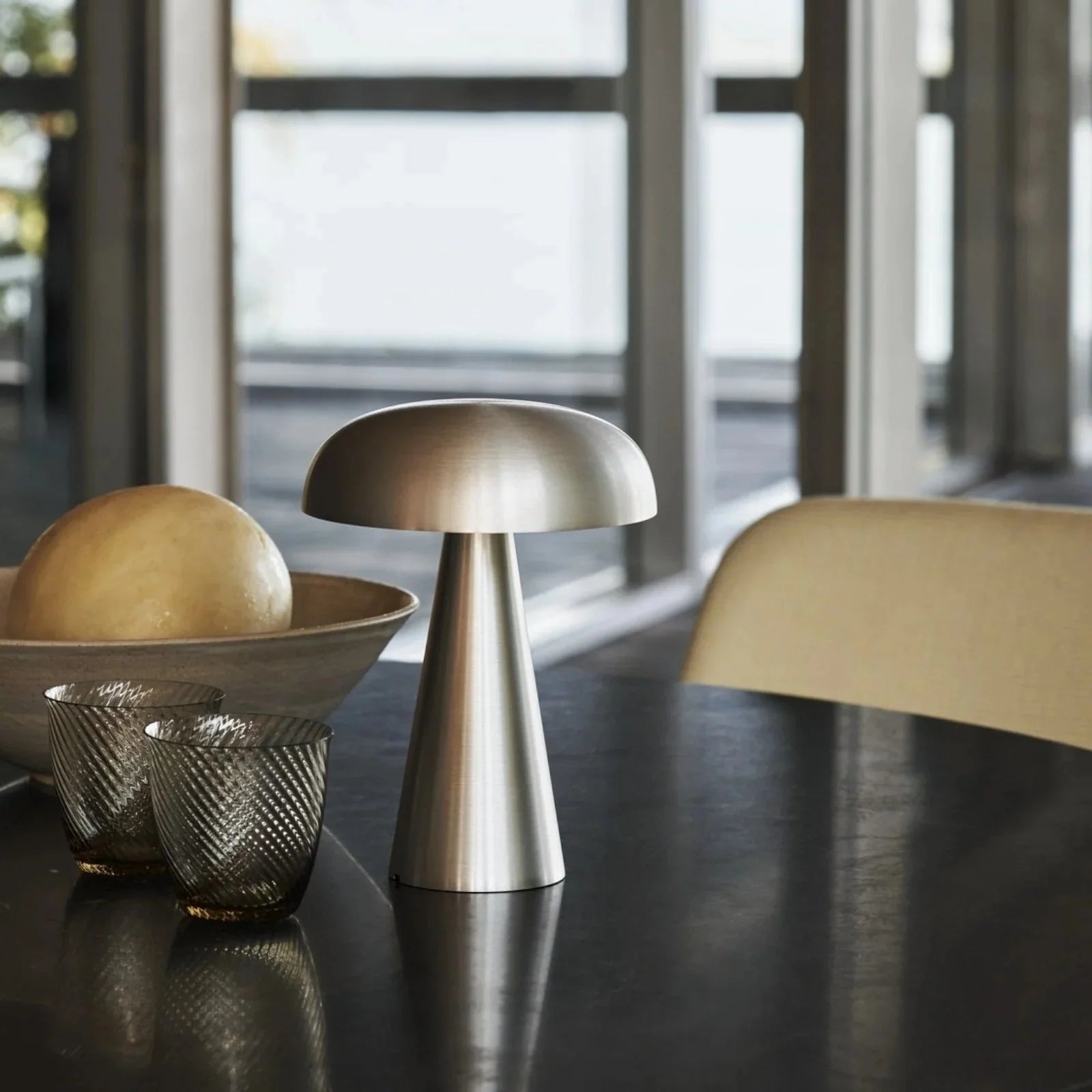 Vexpera Inox Rechargeable Mushroom Table Lamp