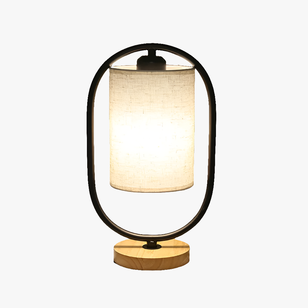 Vintage Oriental Style Wooden Table Lamp